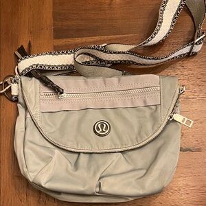 lululemon athletica Light Gray Crossbody with Woven Strap
